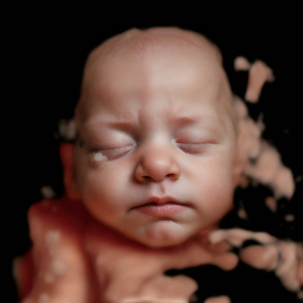 Conversion of ultrasound scan to baby photo